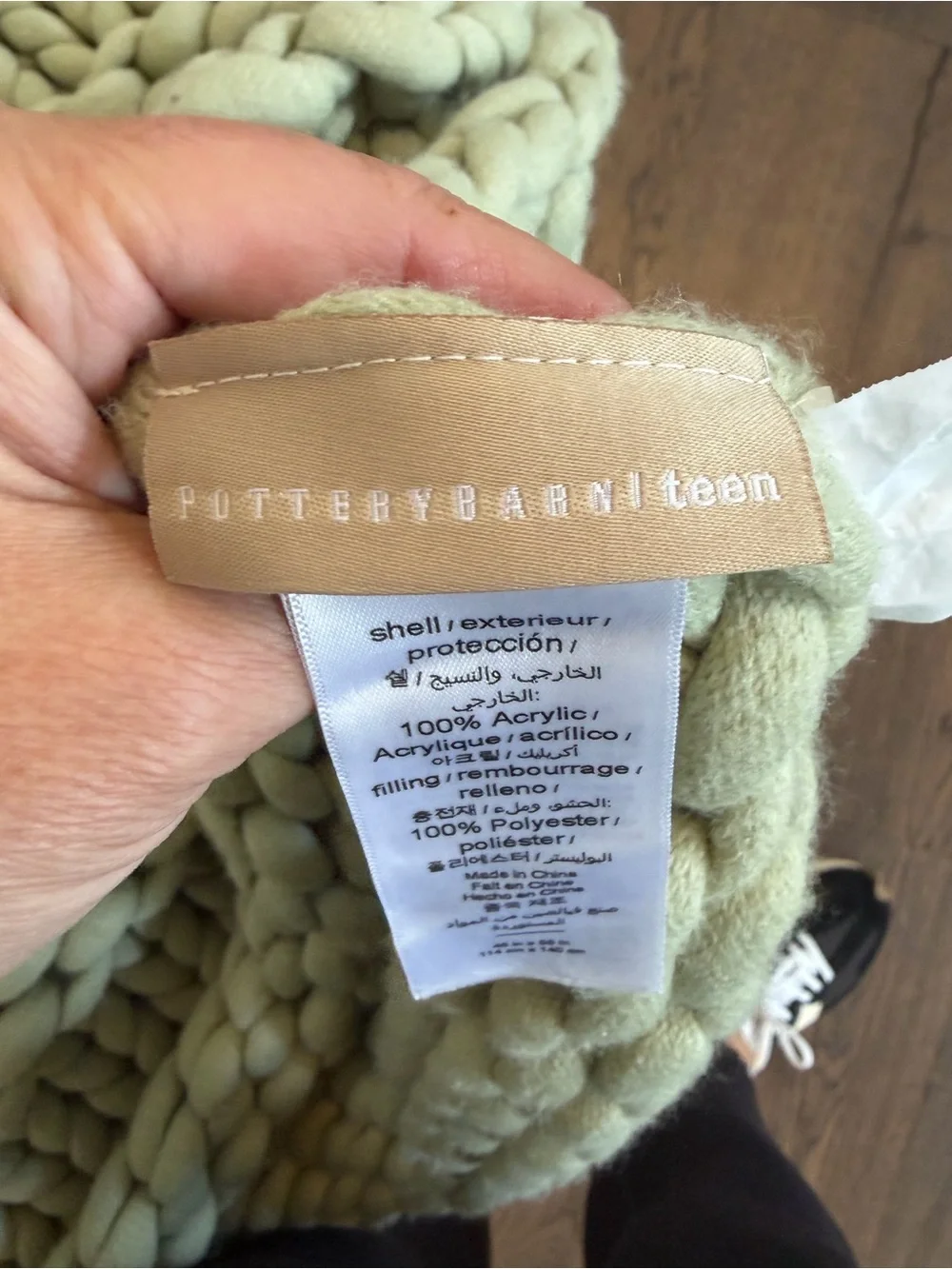 Pottery Barn Teen Chunky Knit Throw Blanket - Sage